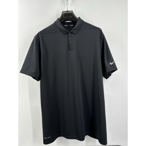 Nike Golf Dri-fit Black Polo Size XL Polyester (X7) - Picture 1 of 8